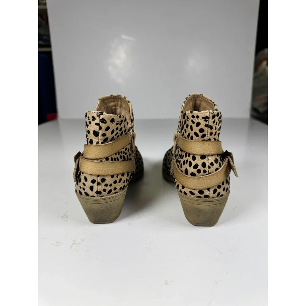 Blowfish Malibu Girls 2 Bootie Sand Pixie‎ Leopard Print Round Toe Ankle Boot